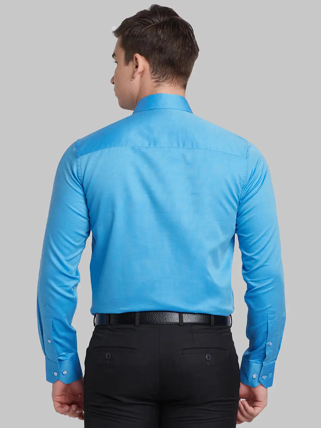 Men Orange Contemporary Fit Solid  Cotton Full Sleeve Regular Collar Shirts