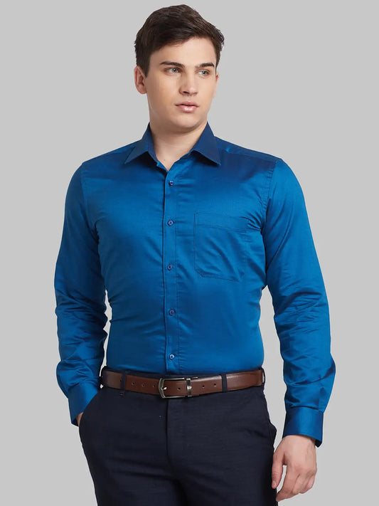 Men Red Contemporary Fit Solid  Cotton Full Sleeve Regular Collar Shirts