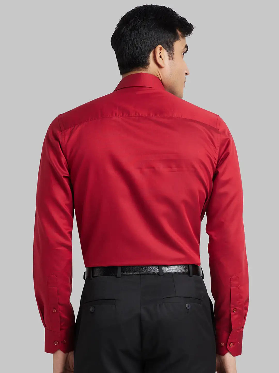 Men Violet Contemporary Fit Solid  Cotton Full Sleeve Regular Collar Shirts