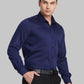 Raymond Men Black Solid Contemporary Fit Cotton Blend Full Sleeve Shirt
