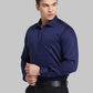 Raymond Men Black Solid Contemporary Fit Cotton Blend Full Sleeve Shirt
