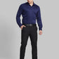 Raymond Men Black Solid Contemporary Fit Cotton Blend Full Sleeve Shirt
