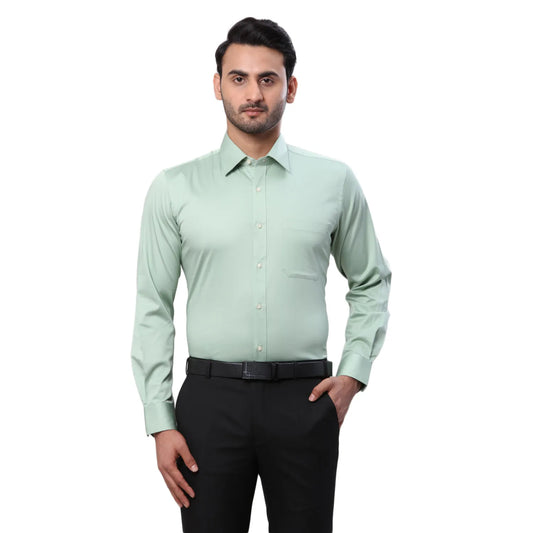 Raymond Men White Structure Contemporary Fit Cotton Full Sleeve Cutaway Collar Shirt
