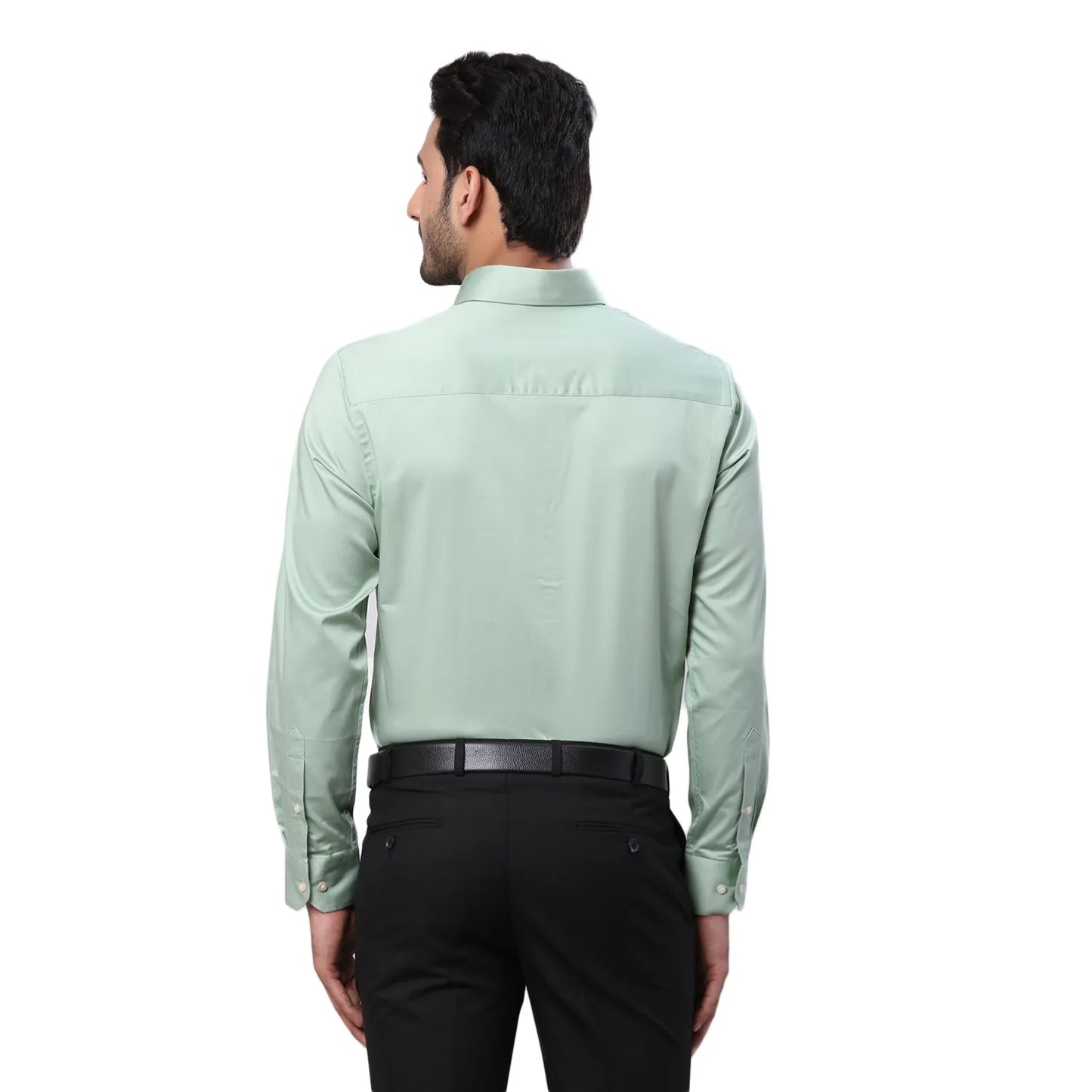 Raymond Men White Structure Contemporary Fit Cotton Full Sleeve Cutaway Collar Shirt