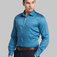 Raymond Men Violet Solid Contemporary Fit Cotton Blend Full Sleeve Shirt