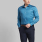 Raymond Men Violet Solid Contemporary Fit Cotton Blend Full Sleeve Shirt