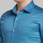Raymond Men Violet Solid Contemporary Fit Cotton Blend Full Sleeve Shirt