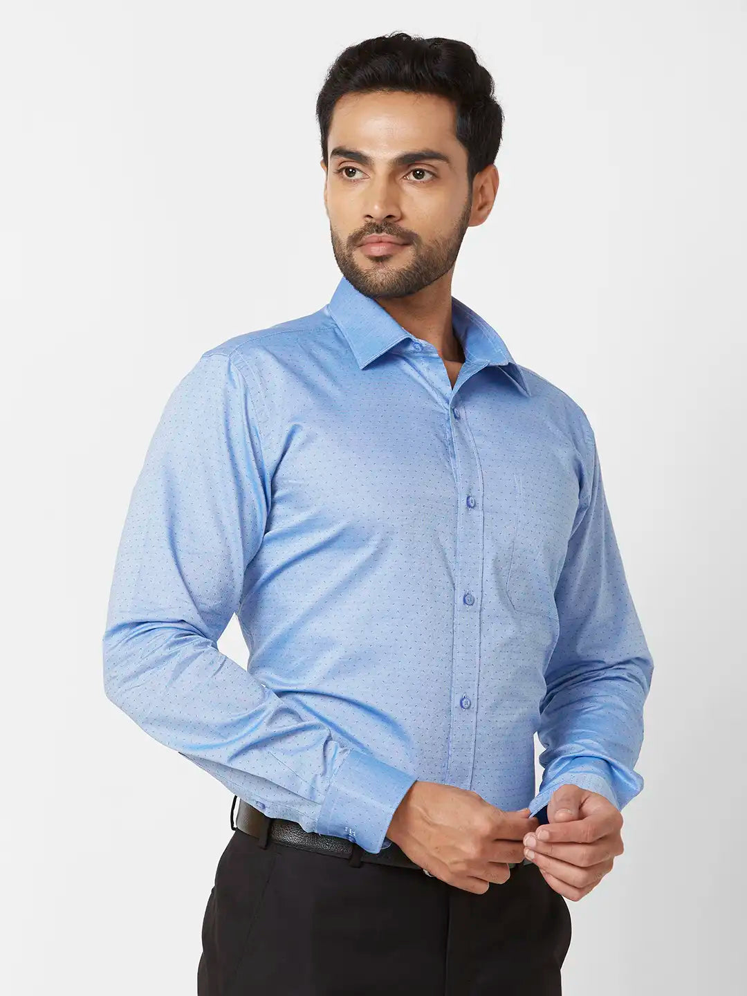 Raymond Slim Fit Woven Design Black Shirt