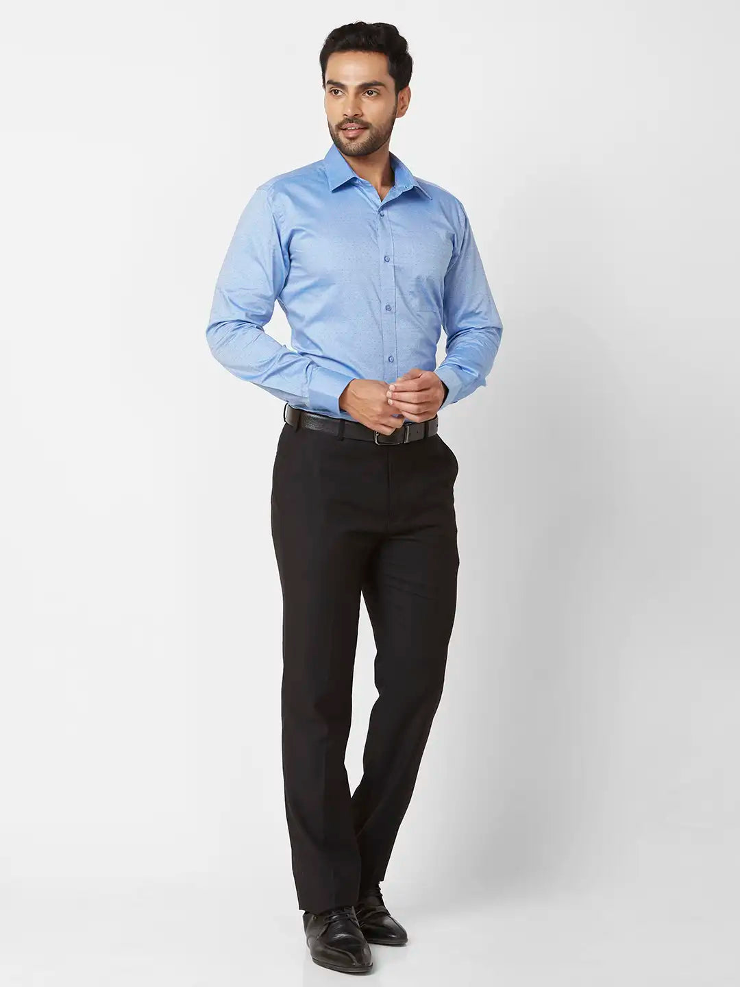 Raymond Slim Fit Woven Design Black Shirt