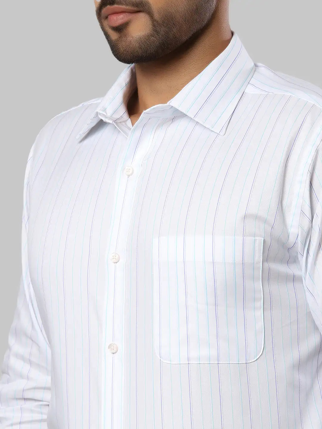 Men Slim Fit Light Grey Shirt