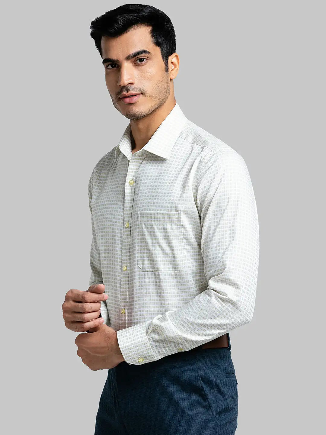 Men Regular Fit Light Green Shirt