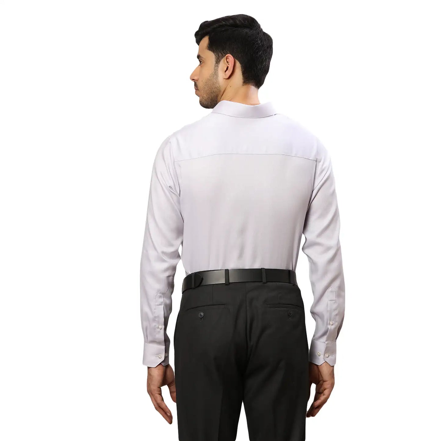 Men Violet Contemporary Fit Structure Cotton Full Sleeves Cutaway Collar Shirts