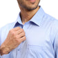 Men Blue Contemporary Fit Structure  Cotton Full Sleeve Cutaway Collar Shirts