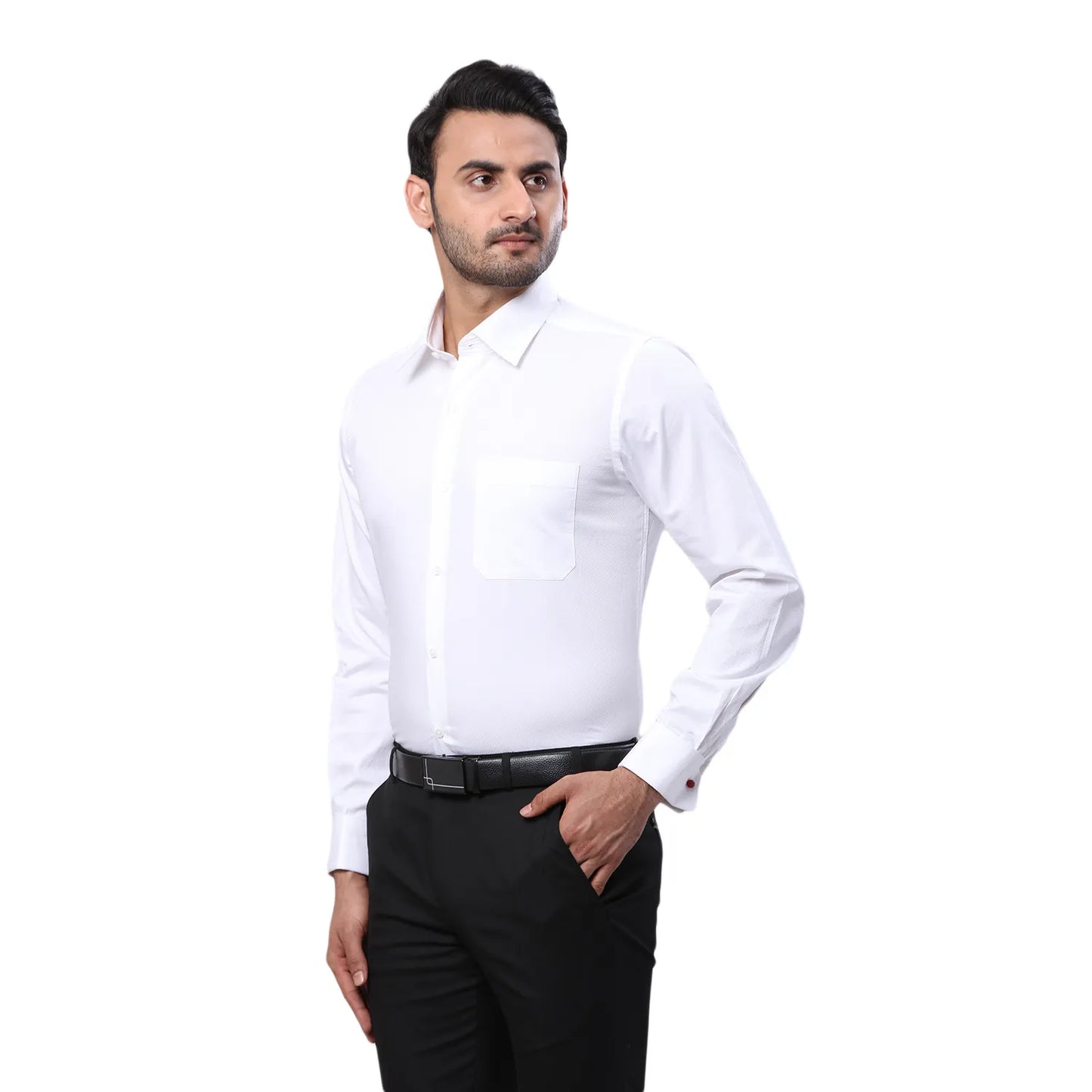 Raymond Men Violet Stripe Contemporary Fit Cotton Shirt