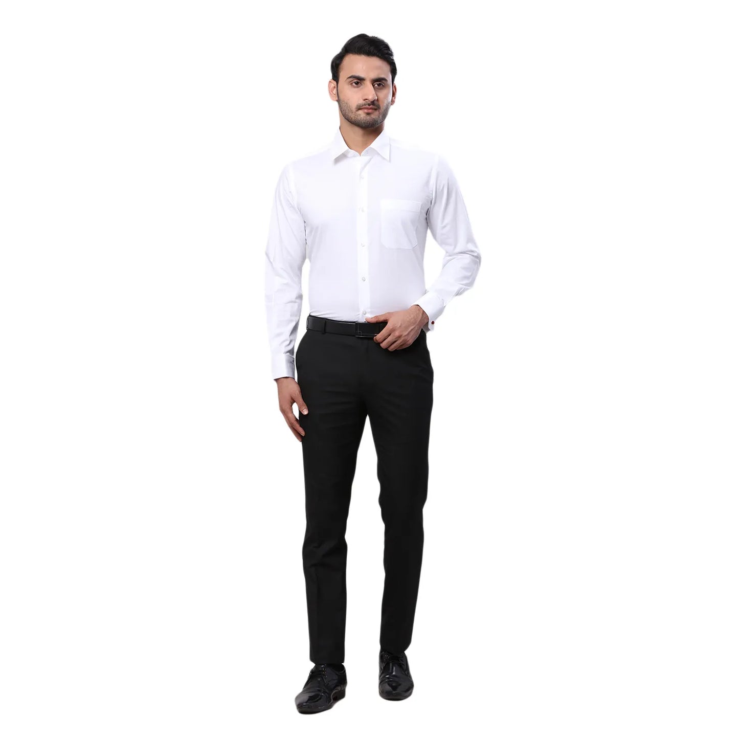 Raymond Men Violet Stripe Contemporary Fit Cotton Shirt