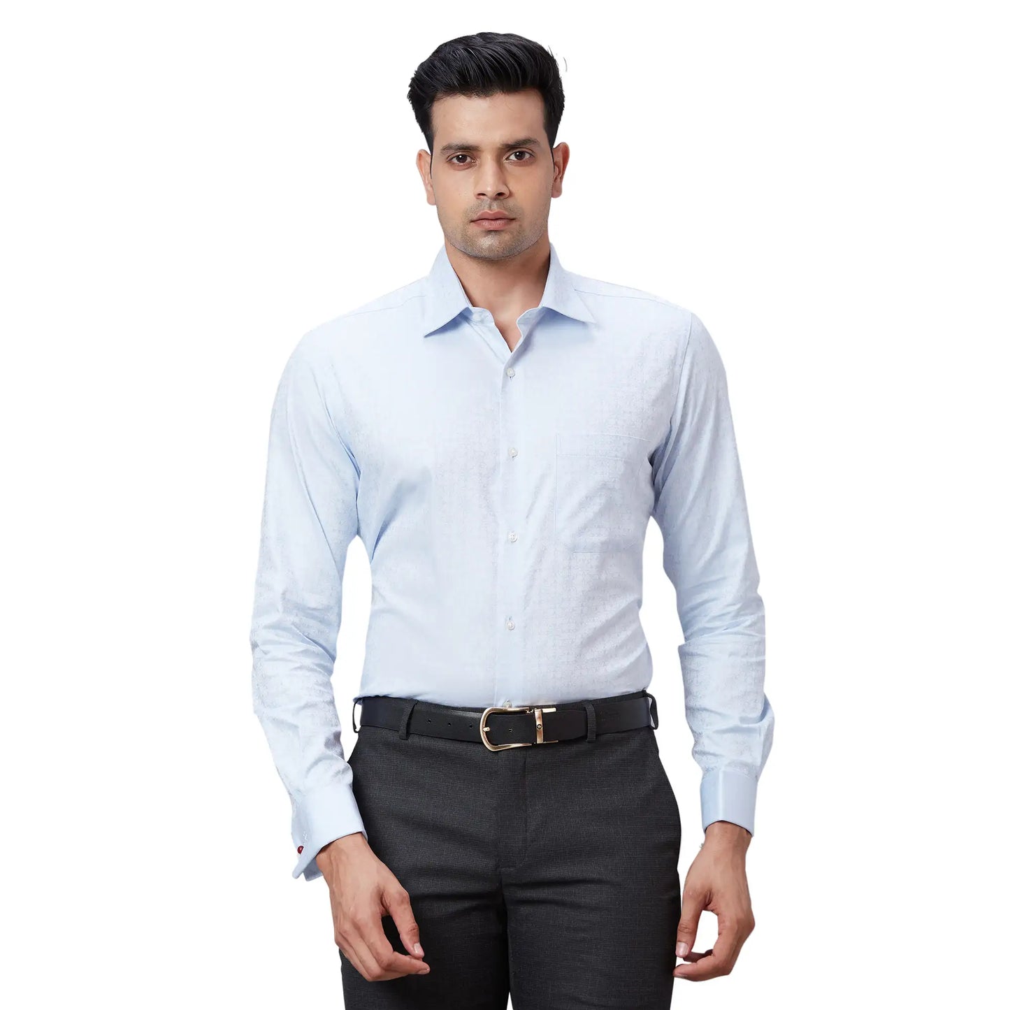 Men Red Contemporary Fit Solid Cotton Cut Collar Shirts