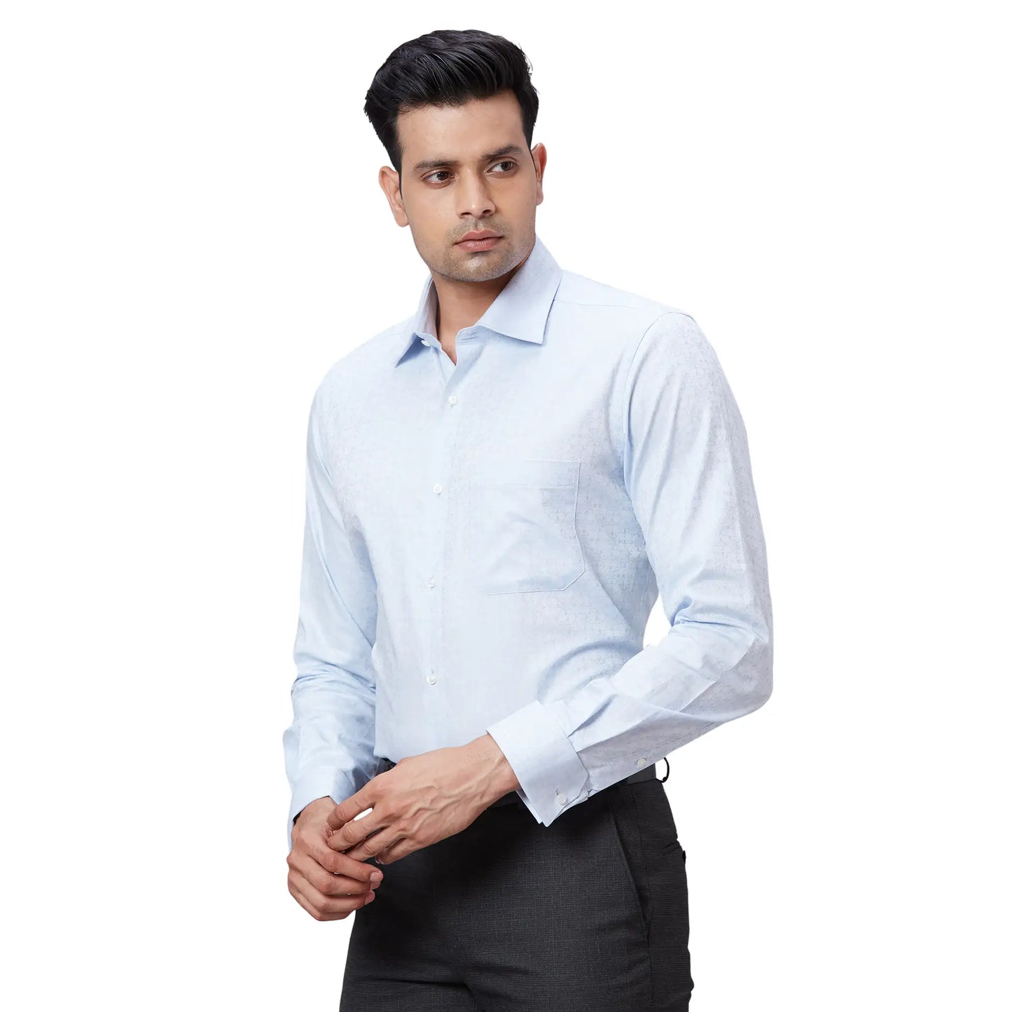 Men Red Contemporary Fit Solid Cotton Cut Collar Shirts