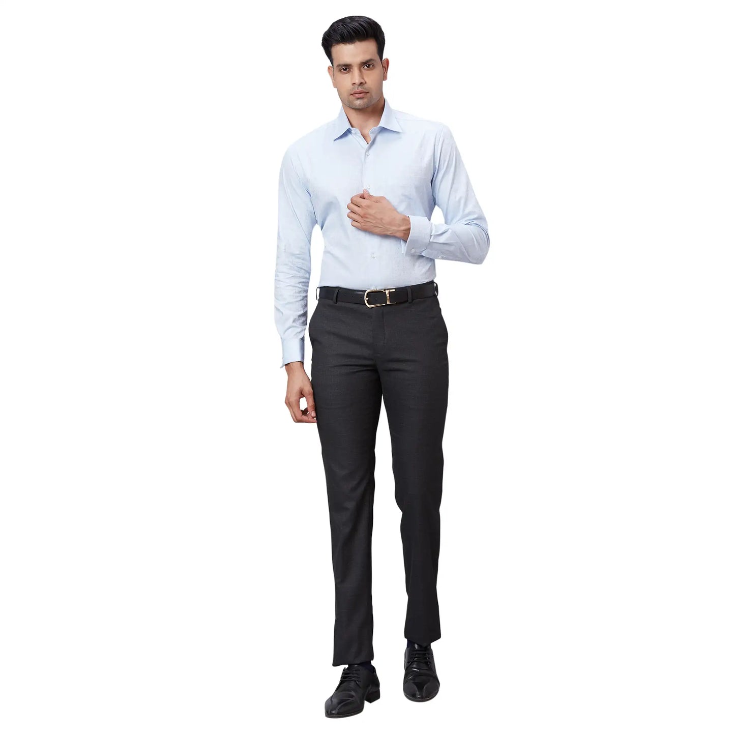 Men Red Contemporary Fit Solid Cotton Cut Collar Shirts