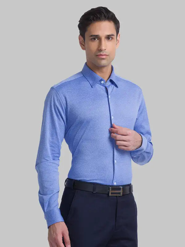 Men Slim Fit Blue Shirt