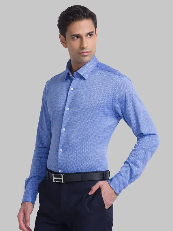 Men Slim Fit Blue Shirt