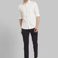 Men Blue Contemporary Fit Structure  Cotton   Shirts
