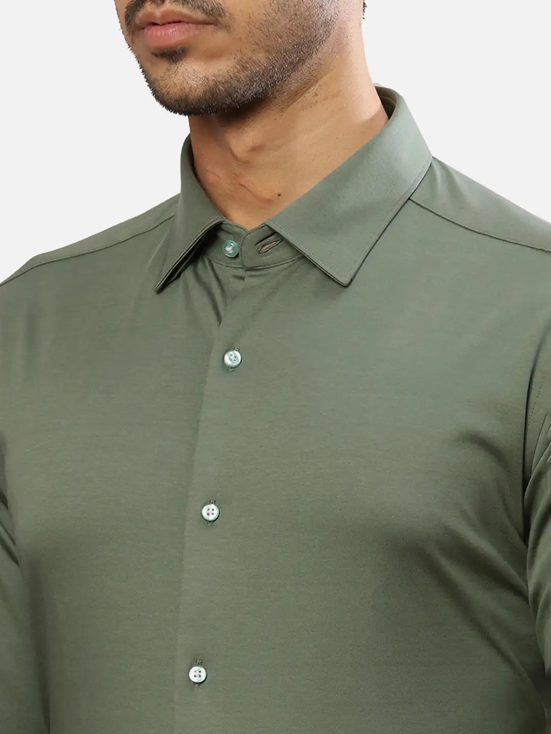 Raymond Men White Solid Slim Cotton Shirt