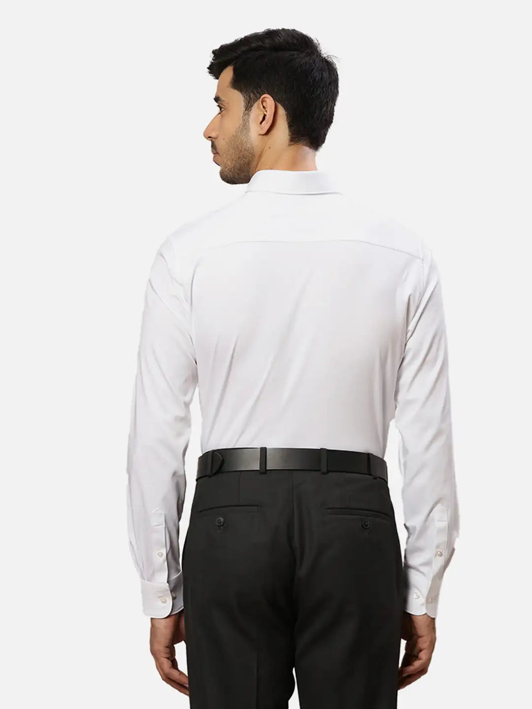 Raymond Men Red Structure Contemporary Fit Cotton Cut Away Collar Shirt