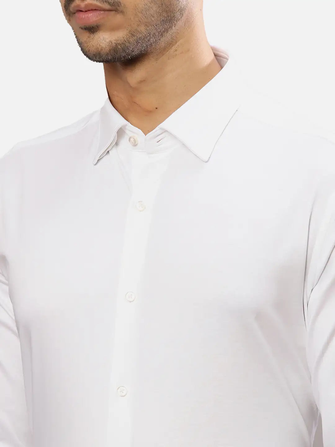 Raymond Men Red Structure Contemporary Fit Cotton Cut Away Collar Shirt