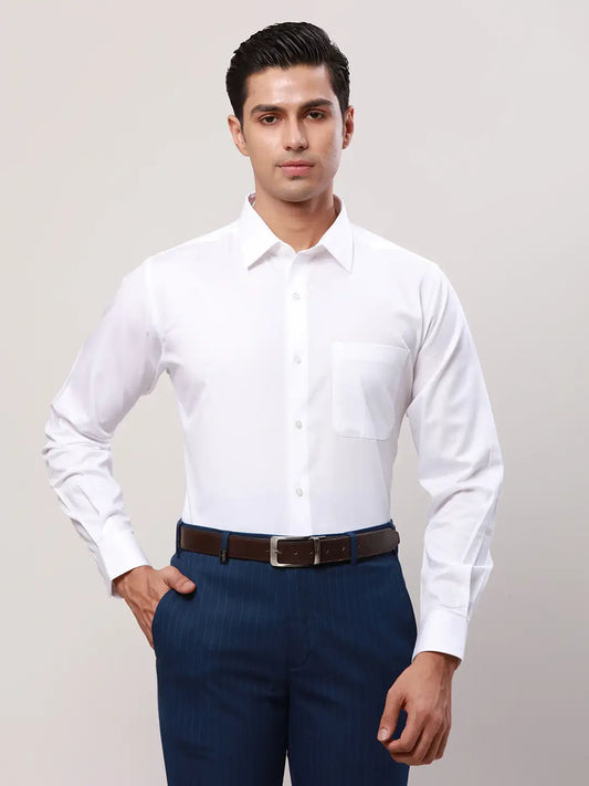 Raymond Men Blue Checks Slim Fit Cotton Shirt