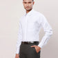 Raymond Men Green Stripe Contemporary Fit Cotton Cutaway Collar Shirt