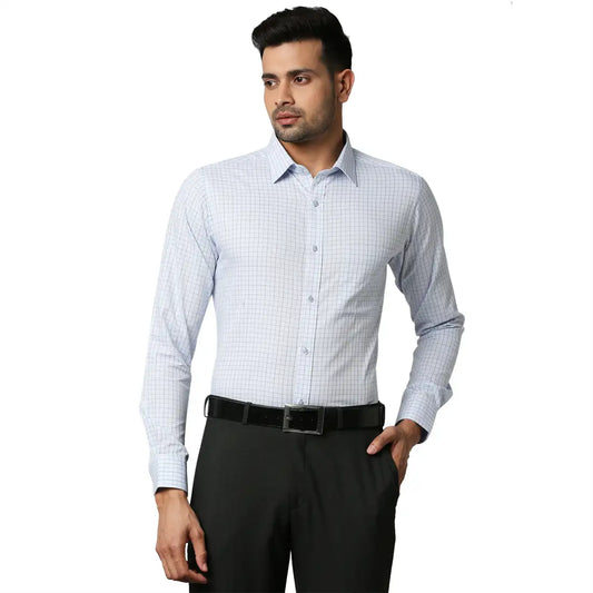 Men Slim Fit Medium Blue Shirt
