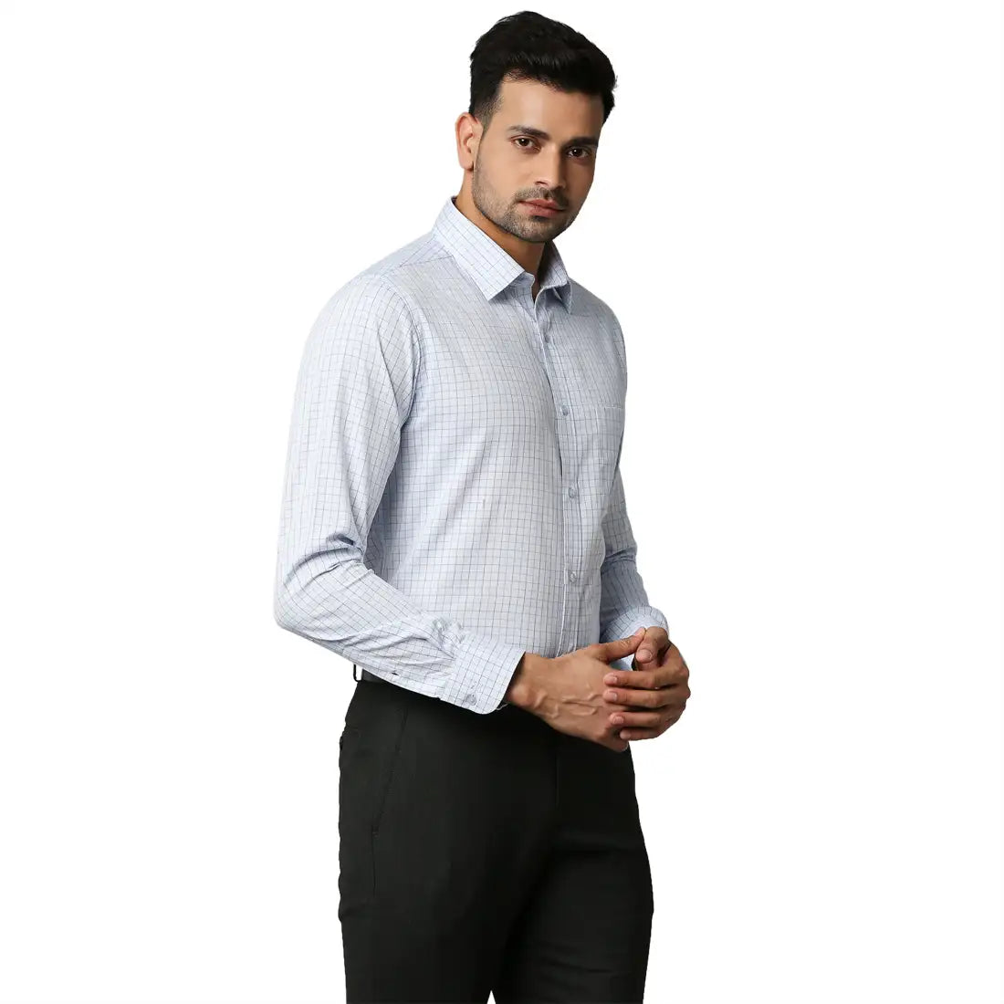 Men Slim Fit Medium Blue Shirt