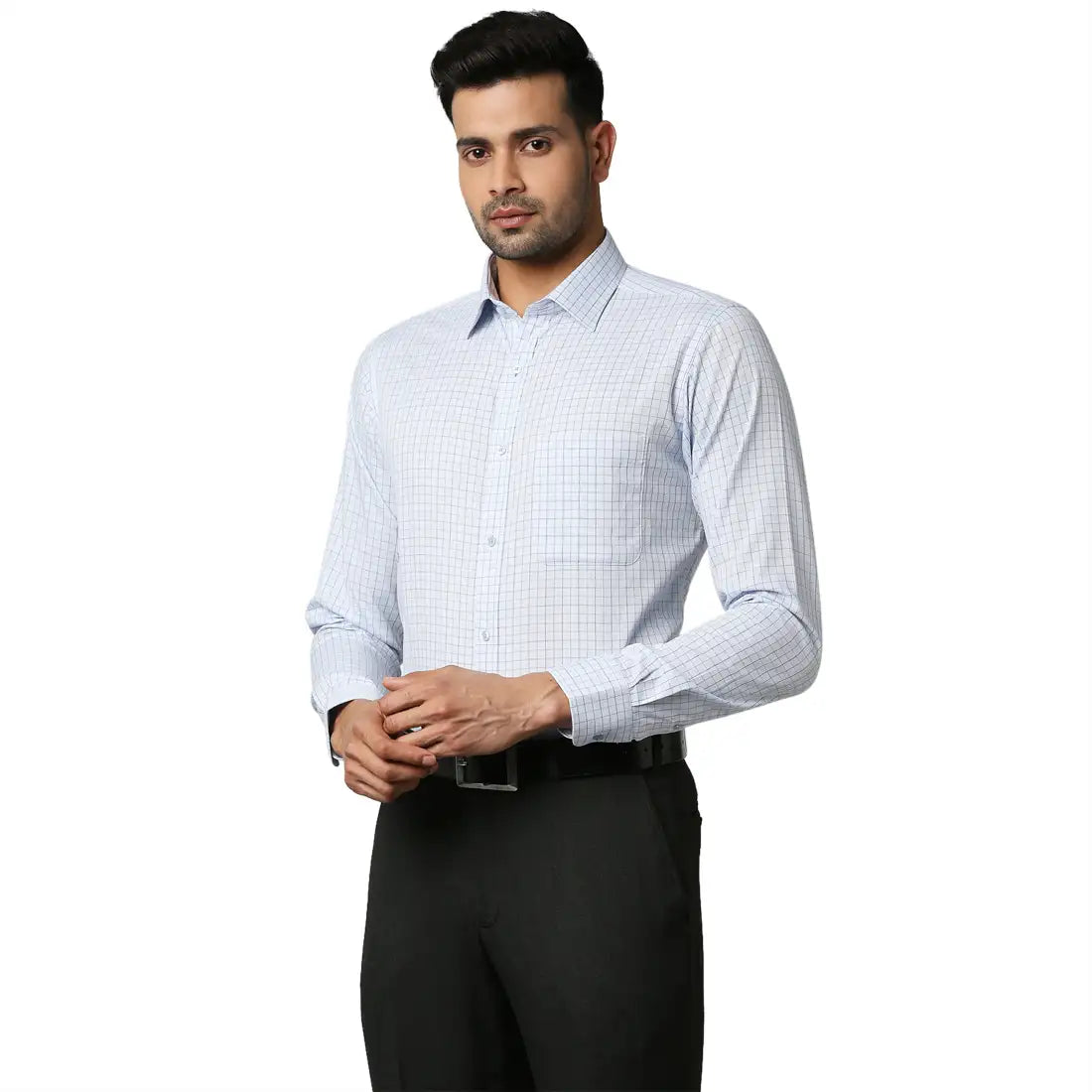 Men Slim Fit Medium Blue Shirt