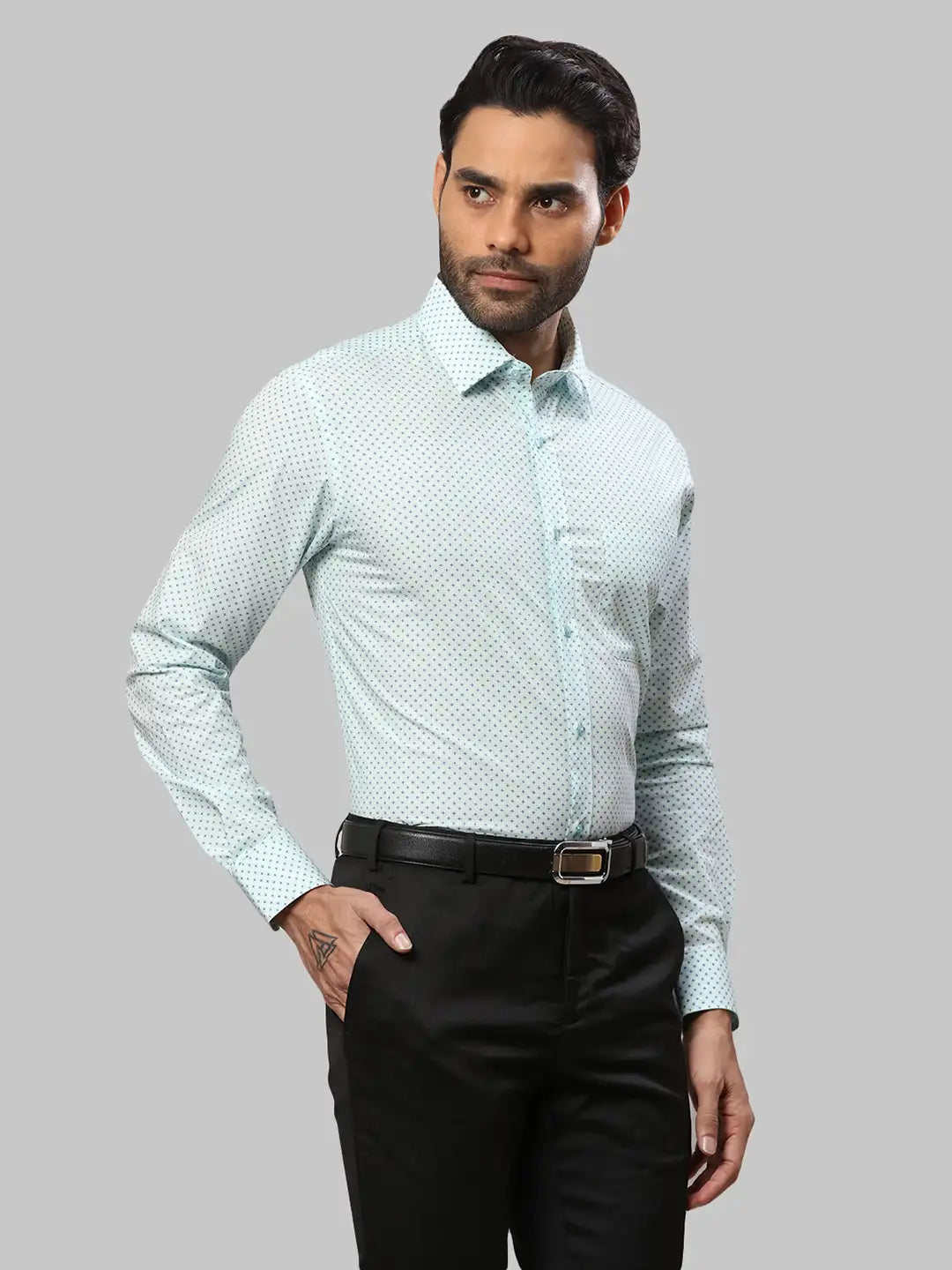 Men Slim Fit Blue Shirt
