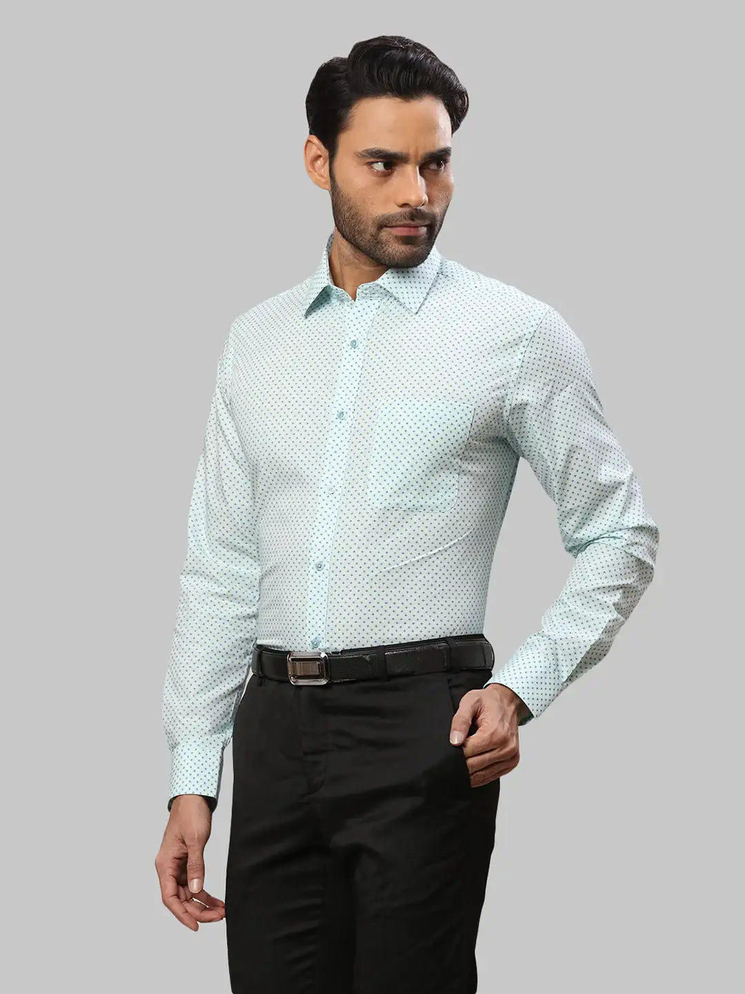 Men Slim Fit Blue Shirt
