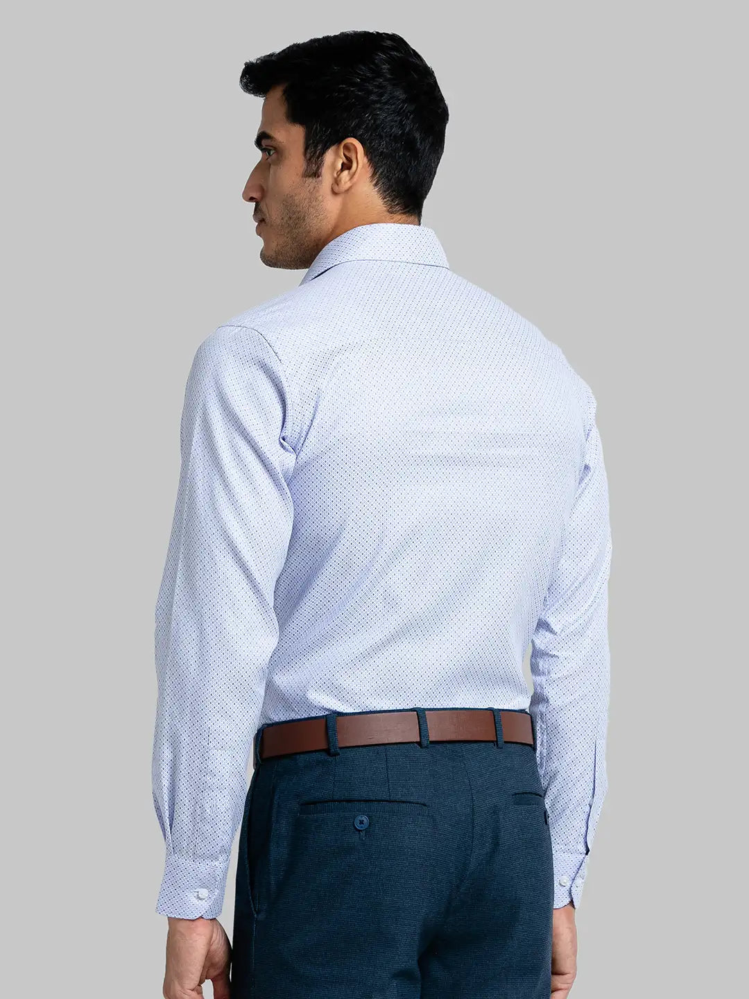 Men Slim Fit Medium Blue Shirt