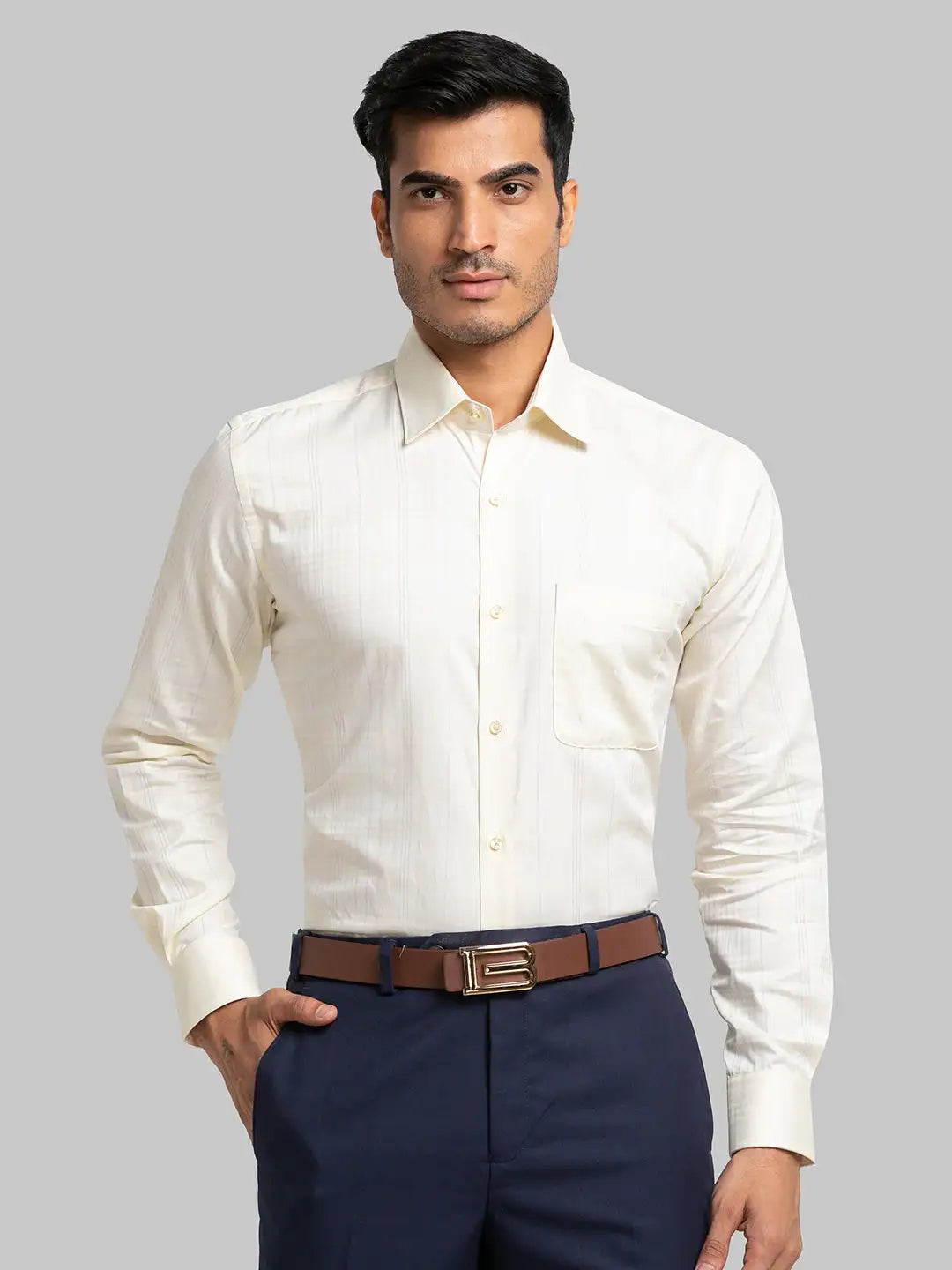 Men Regular Fit Violet Shirt