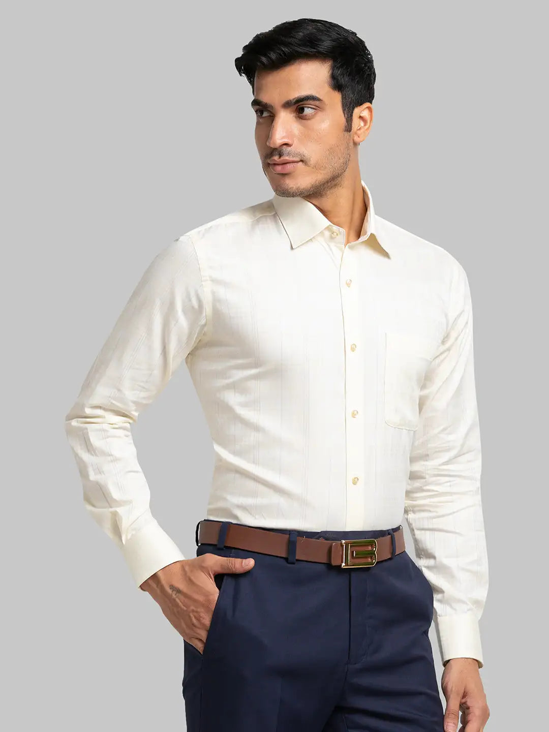Men Regular Fit Violet Shirt
