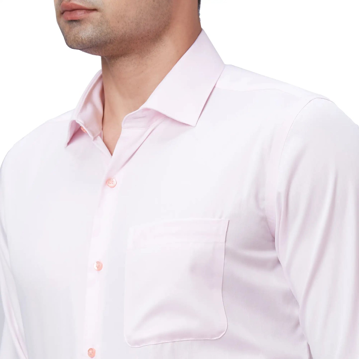 Men White Contemporary Fit Solid Cotton Cut Collar Shirts