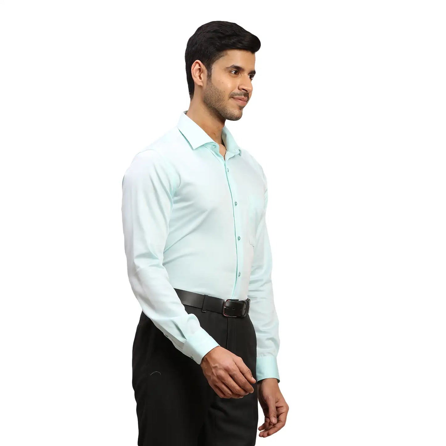 Men Red Contemporary Fit Solid Cotton Cut Collar Shirts
