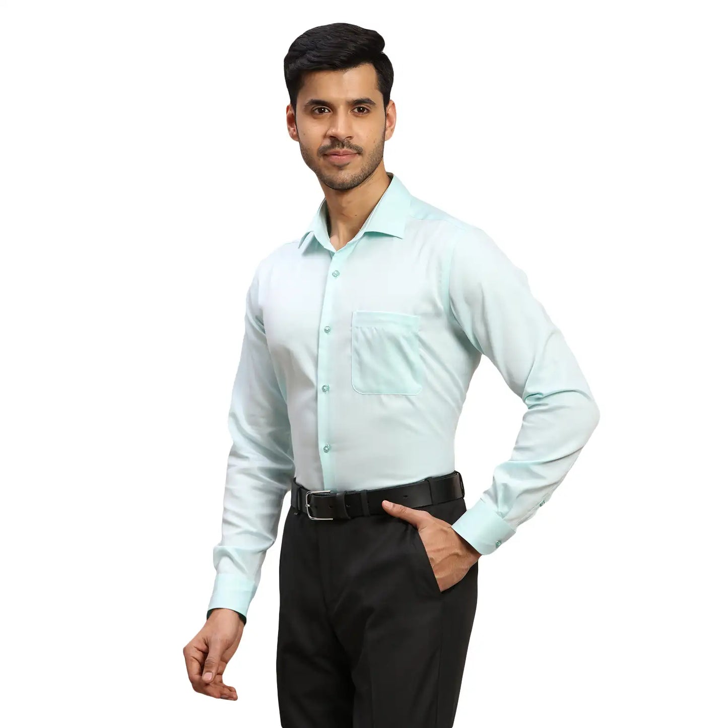 Men Red Contemporary Fit Solid Cotton Cut Collar Shirts