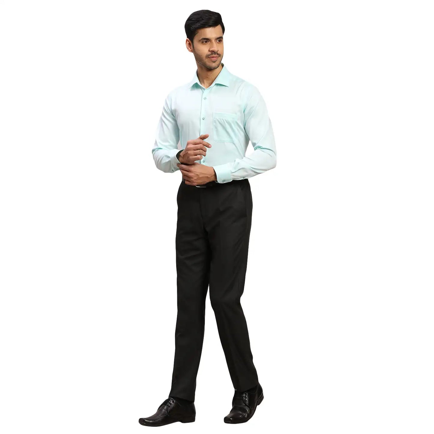Men Red Contemporary Fit Solid Cotton Cut Collar Shirts