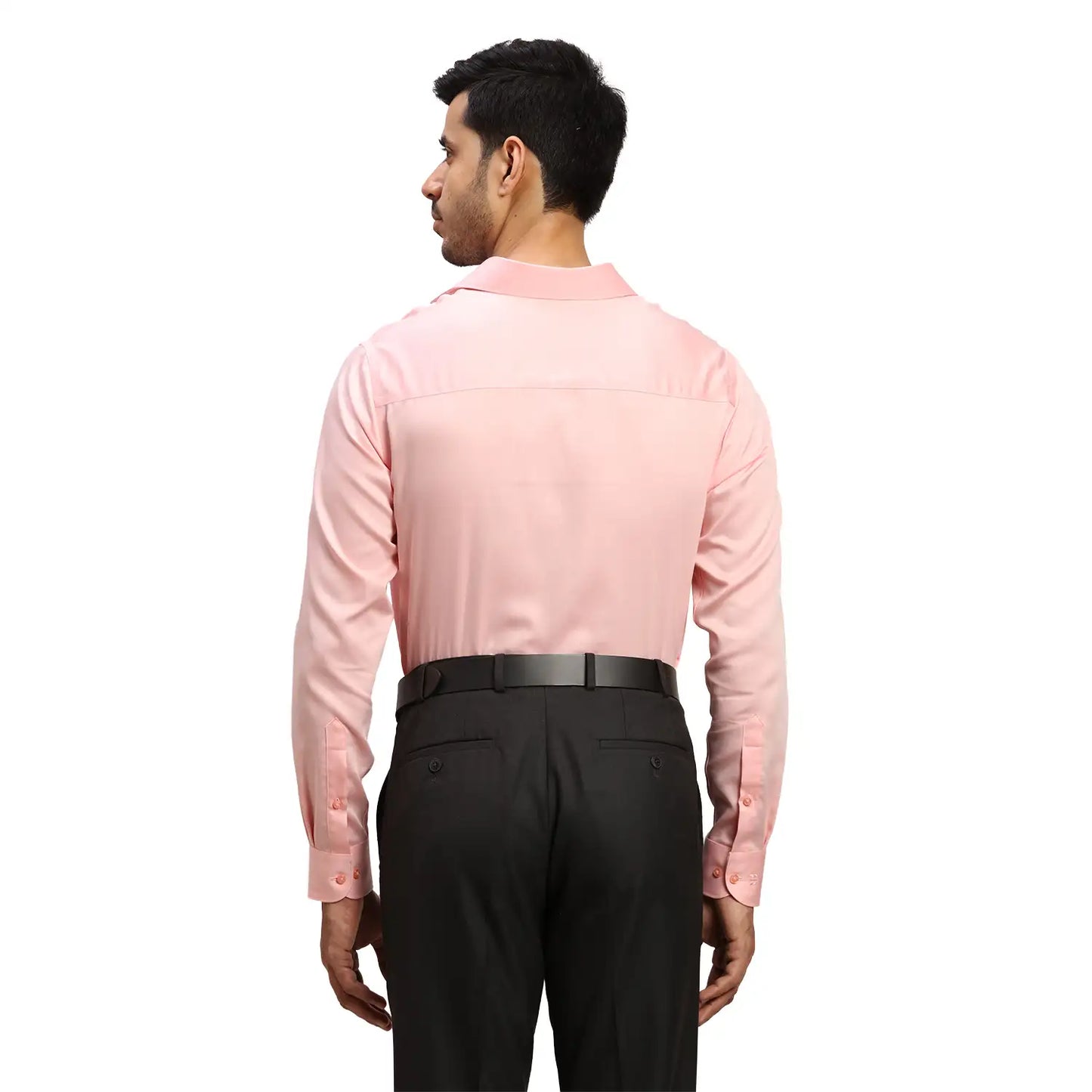 Men Blue Contemporary Fit Solid Cotton Cut Collar Shirts