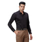 Men Orange Contemporary Fit Structure Cotton Cut Collar Shirts