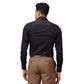 Men Orange Contemporary Fit Structure Cotton Cut Collar Shirts
