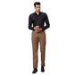 Men Orange Contemporary Fit Structure Cotton Cut Collar Shirts