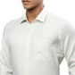 Men White Contemporary Fit Structure Cotton Cut Collar Shirts