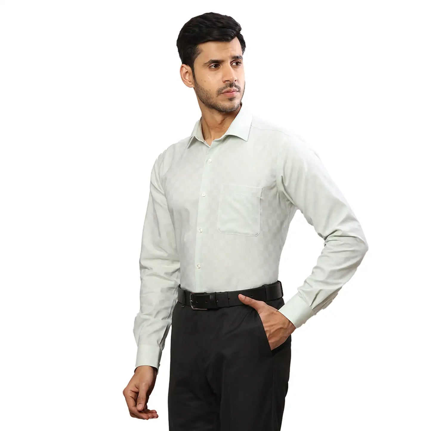 Men Red Contemporary Fit Structure  Cotton   Shirts