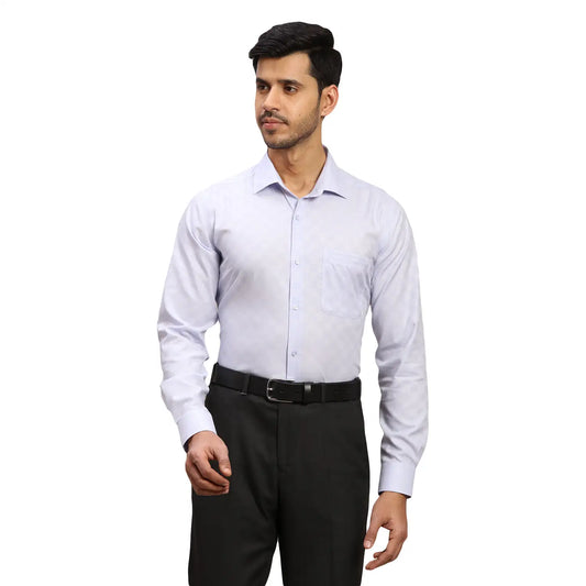 Men Violet Contemporary Fit Structure  Cotton   Shirts