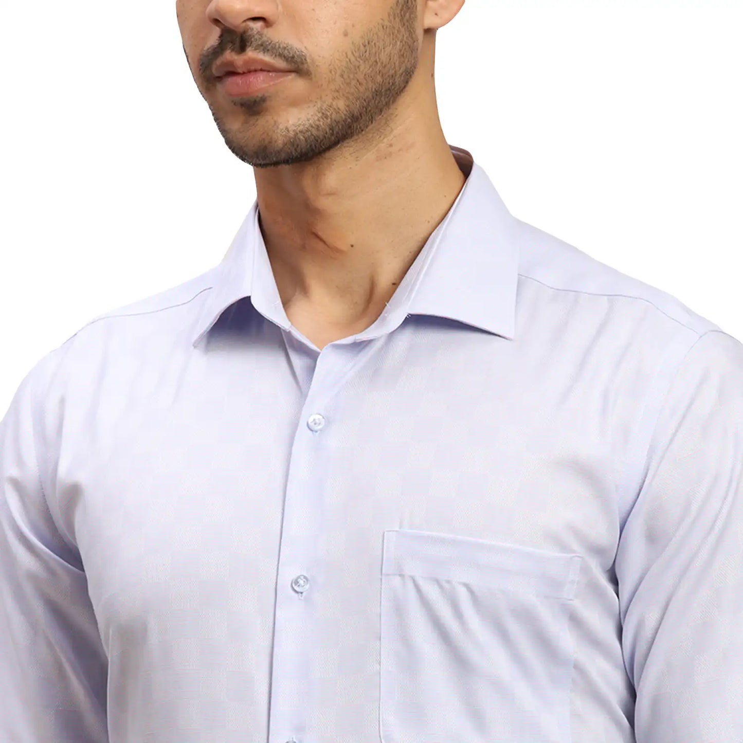 Men Violet Contemporary Fit Structure  Cotton   Shirts